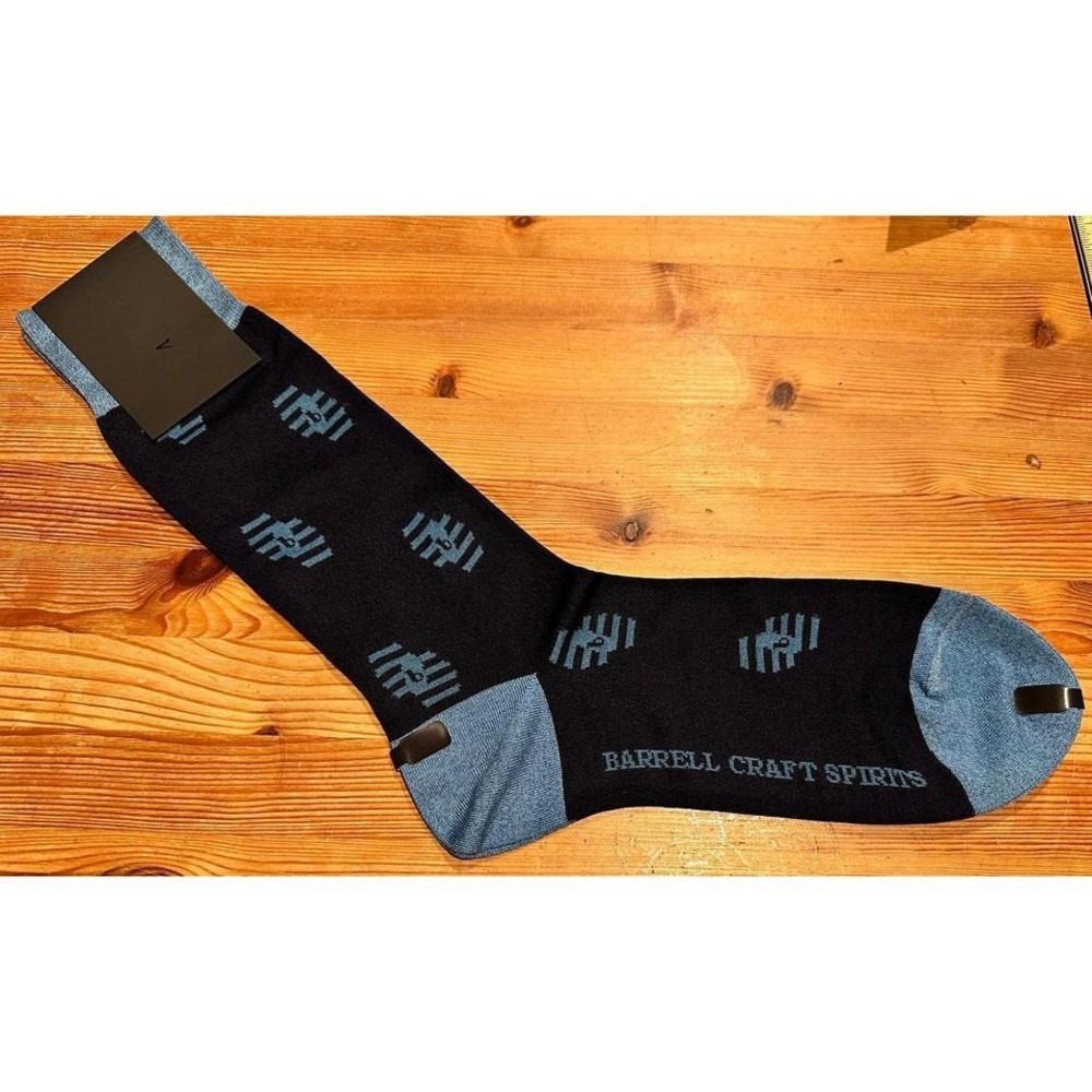 NEW! Barrell Bourbon whiskey navy blue men's socks bartender NOS